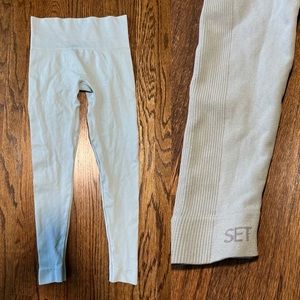 SET Active Workout Leggings Athletic Gym Yoga Pilates Icy Blue - size S